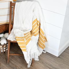 Textured Fringed Throw Blanket