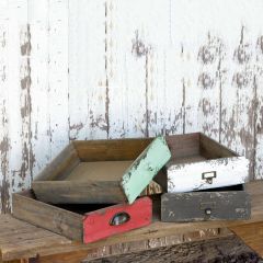 Rustic Storage Drawers With Handle Set of 4