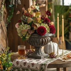 Aged Black Low Profile Pedestal Urn