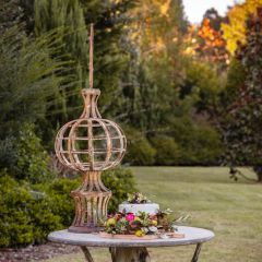 Aged Lattice Sphere Garden Ornament