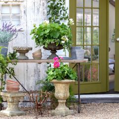 Aged Ornate Garden Urn 21.5 Inch