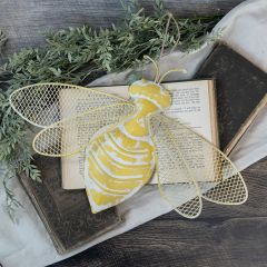 Aged Yellow Metal Honey Bee