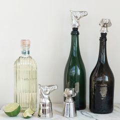 Aluminum Horse Head Cocktail Jigger and Bottle Stopper Set
