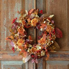 Amber Autumn Faux Floral Wreath