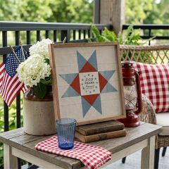 America 250 Heritage Quilt Block Framed Wall Decor