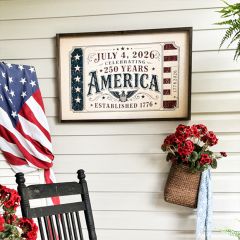 America's 250th Birthday Horizontal Canvas Printed Sign