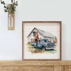 American Flag Barn Truck Wall Art