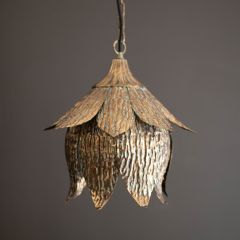 Antique Brass Blooming Tulip Pendant Light
