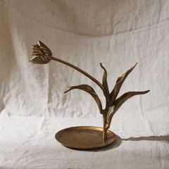 Antique Gold Finish Craning Tulip Sculpture