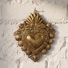 Antique Gold Sacred Heart Medallion