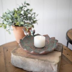 Antiqued Flower Trinket Tray