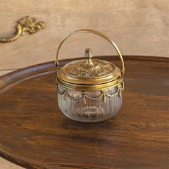 Antiqued Glass Vanity Jar