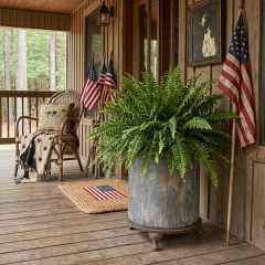 Antiqued Metal Footed Floor Planter