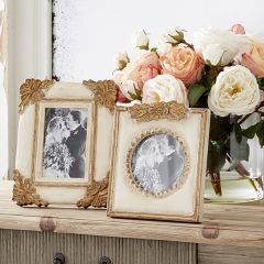 Antiqued Ornate Photo Frame Collection Set of 2