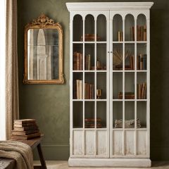 Antiqued White Reclaimed Pine Bookcase