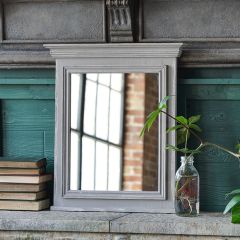Antiqued Wood Window Mirror