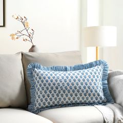 Apatite Blue Ruffle Throw Pillow Cover