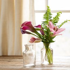 Apothecary Style Etched Glass Vase 5 Inch
