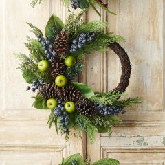 Apple And Berry Asymmetrical Wreath