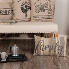 Appliqued Farmhouse Family Accent Pillow