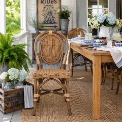 Arch Back Woven Wicker Bistro Chair