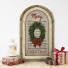 Arch Frame MERRY CHRISTMAS Linen Print 14x22