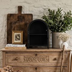 Arched Metal Glass Door Curio Cabinet