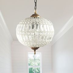 Art Deco Round Crystal Pendant Light