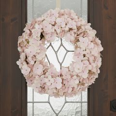 Artificial Pink Hydrangea Wreath 20 Inch