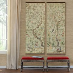 Asian Gardens Silk Screen Wall Hanging Set of 2