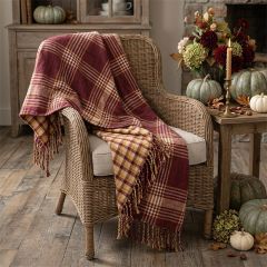 Autumn Charms Plaid Throw Blanket