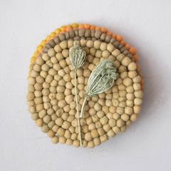 Autumn Hues Felt Ball Trivet Set of 4