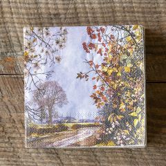 Autumnal Landscape Paper Beverage Napkin