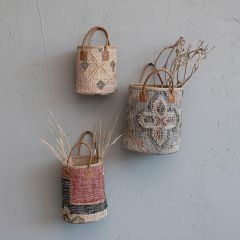 Aztec Kilim Basket With Handles Set of 3