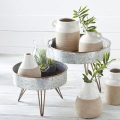 Round Retro Farmhouse Riser Set of 2