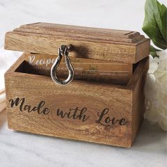Mango Wood Recipe Box With Cards