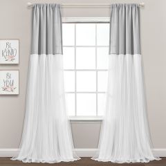 Elegant Color Block Curtain Panels Set of 2