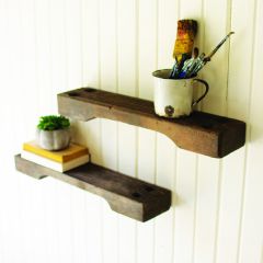 Repurposed Ship Ladder Wall Shelf Set of 2
