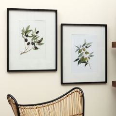 Framed Olive Branch Wall Decor Set of 2