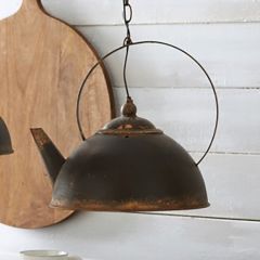 Rustic Metal Teapot Light Fixture 15 Inch