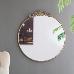 Baroque Inspired Style Gold Mirror 36 Inch