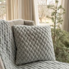 Basket Weave Knit Throw Pillow