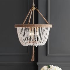 Beaded Contemporary Farmhouse Pendant Light