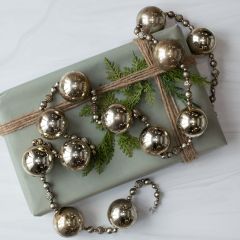 Beaded Gold Ball Garland Set of 2