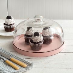 Beautiful Blush Base with Glass Cloche