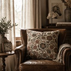 Beautiful Botanical Print Accent Pillow Fennel
