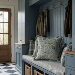Beautiful Botanical Print Accent Pillow Plumbago