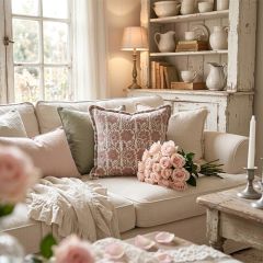 Beautiful Botanical Print Accent Pillow Quince