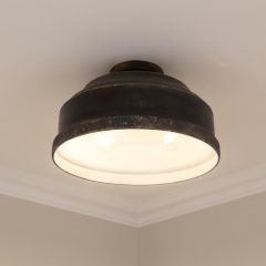 Rustic 3 Bulb Flush Mount Light Antique Black
