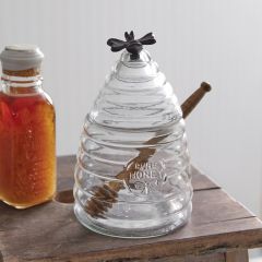Beehive Honey Jar With Wooden Dipper